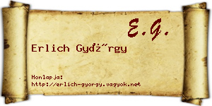 Erlich György névjegykártya